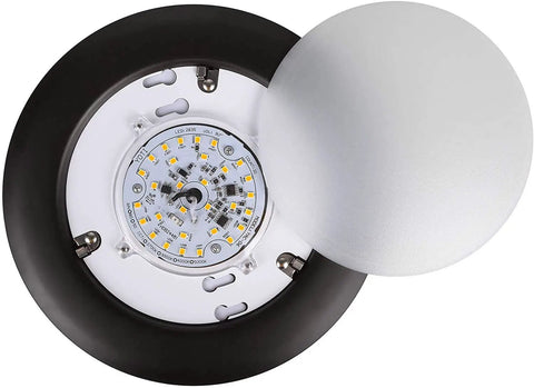 Interior view of Six Pack LED Flush Mount Ceiling Light 650 Lumens 10.5W 85W Equivalent Warm White 2700K Bronze Trim 4 Inch J-Box 120V ETL