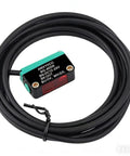 Background Suppressed Diffuse Reflection Photoelectric Sensor for 5 to 300 mm sensing range, 12 to 24 V DC, NPN output shown with cable.