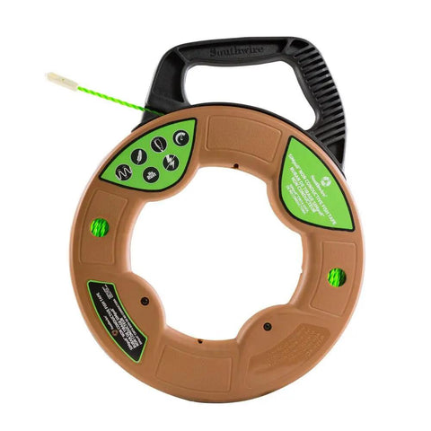 Non Conductive Fish Tape For Safe Wire Pulls In Live Conduit With Low Friction Spiral Extruded Polymer Tip Pro Grade Flexible And Rust Resistant Electrician Tool 125 Feet By Four Point Five Millimeter
