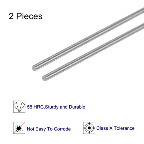 Two Piece 0.25mm Pin Gages With Go No Go Plug Gage, 0.0098 Inch Diameter, 50mm Length, Tolerance ±0.001mm, Bearing Steel GCR15, Hardness Up To 58 HRC, Precision Machining Gauge Set For Tight Fits, two 0.25mm steel pins