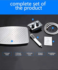 Sick 22 Inch Ceiling Mounted Rain Shower System Featuring a Large Rainfall Head and Removable Handheld Sprayer with Single Handle Hot and Cold Mixer Valve for Bathroom complete set display.