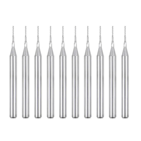 10 Pack 0.5mm Carbide End Mills For PCB Engraving And CNC Routing With 1/8 Inch Shank Ultra Hard Micro Grain Cutter Bits For Precise Milling Durable Engraving Carve Set For PCB Makers Handy For Small Scale Router Work