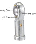 Two Pack Spherical Rod End Bearing 14mm Bore M14x2 Right Hand Female Thread Connector Self Lubricated Joint For Hydraulic Cylinders And Machinery For Industrial Use, steel and brass