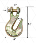 1/4 Inch Forged Clevis Grab Hook Grade 70 Set That Delivers 14,400 Lbs Breaking Strength Beefy Built Chain Hooks