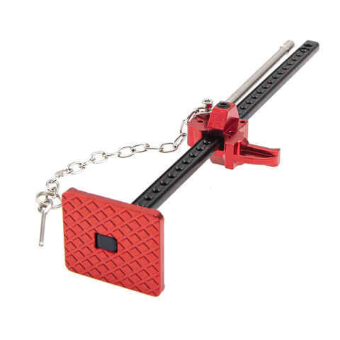 RC Metal Sliding Jack Tool For One Tenth Scale RC Crawlers With Beefy Aluminum CNC Machined Jack And Adjustable Height Lift Stand close-up