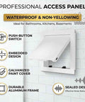 Heavy Duty Galvanized Steel Access Panel For Drywall Features Snap Shut Concealed Magnetic Door for zero fuss plumbing with embedded design.