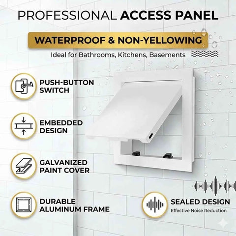 Heavy Duty Galvanized Steel Access Panel For Drywall Features Snap Shut Concealed Magnetic Door for zero fuss plumbing with embedded design.