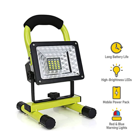 30W LED Work Light With Stand, 90 Degree Tilt And 360 Degree Rotation Magnetic Base, Weatherproof Rechargeable Work Lamp