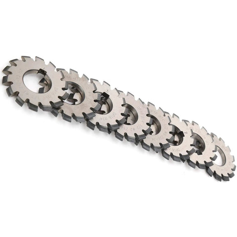 Gear Cutter Set For Milling Machines, 8 Piece Pro Grade Beefy High Speed Steel Involute Gear Milling Tools, 14.5 Degree