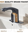 Touchless Sensor Bathroom Sink Faucet No Touch Hands Free Operation With Automatic Water Flow Includes Hole Cover Plate