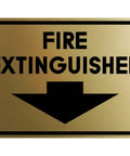 Classic Framed Fire Extinguisher Sign In Brushed Gold Small Size No Tools Needed Wall Mount Easy Adhesive Installation Durable Plastic