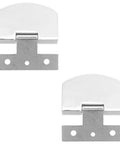 Two Pack Small Glass Door Hinges Pivot Hinges For Shower Doors Cabinets Cupboards Hardware With Adjustable Dual Sided Clamp Silver Finish