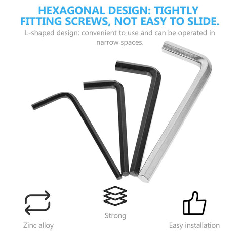 Solid Carbon Steel Hex Key Wrench Set Perfect For Bike Repair And Furniture Assembly L Shaped Black Silver M3 To M6 Allen Keys Hand Tool Kit Gets The Job Done Right, four L-shaped hex keys
