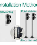 Heavy Duty Industrial Led Loading Dock Traffic Light Wall Mount Signal Lamp showcasing wall and pole installation methods.