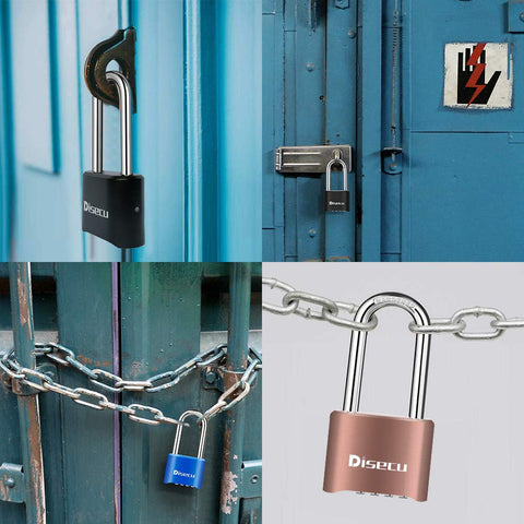 Built Tough 4 Digit Combination Padlock With 2.5 Inch Shackle, Outdoor Waterproof Lock in various applications and colors.