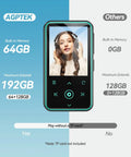 Clip On 64GB MP3 Player With Bluetooth 5.3 FM Radio And Voice Recorder Up To 128GB With Micro SD Model M2 shown with storage details