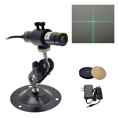 Green Cross Laser Alignment Light For Heat Press And Screen Printing, Focusable And Adjustable Line Width, 16mm Diameter Barrel