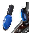 Plug And Play Fuel Sync Gas Saver Kit Four Piece Set To Help You Drive Farther, Improve Mileage, Boost Engine Response And Power, Cut Fuel Costs, Easy Cigarette Lighter Install With Magnetic Callback Air System shown with blue components.