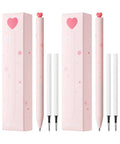 Two Pack Gel Pens With Cute Heart Design In Pink Ink Includes Four Extra Black Refills A Go-To Stationery Set For Journaling Note Taking