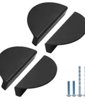 Black Solid Aluminum Half Moon Cabinet Pulls Set Of Four Semicircle Drawer Pulls 3.76 Inches Total Length With 2.5 Inch Center To Center
