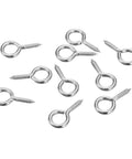 Heavy Duty 304 Stainless Steel Self Tapping Eye Screws small ring hooks, 10 pack for DIY woodworking and jewelry making.