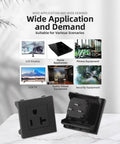 Tough As A Rock Heavy Duty 20 Amp 5 15R AC Electrical Power Socket and Three Prong Wall Receptacle for workshops and control panels, showcasing applications.