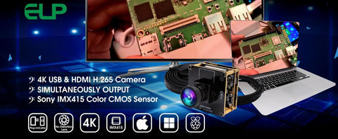 4K USB HDMI Camera Module With 120 Degree Wide Angle Lens 4K 30fps PC Webcam For Laser Engravers Lightburn connected to laptop