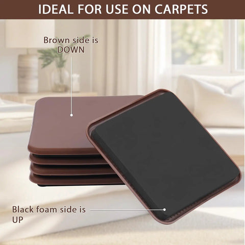 8 Pack Furniture Sliders For Carpeted Floors Deliver Effortless Moves Of Heavy Furniture On Carpet, Protects Carpets And Baseboards