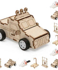 Treasure Box STEM Kits For Kids 24 Pack Party Favors Toys With Four Designs Build And Create Activities car design pieces shown