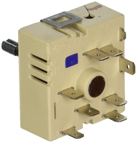 OEM Replacement DG44-01008A Dual Energy Regulator For Oven And Range Stove, beige part with metal connectors.