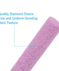 Close-up of pink diamond grinding stone from 32 Pcs Diamond Chainsaw Sharpener Kit With 5.5 mm Grinding Heads High Hardness Diamond Stones