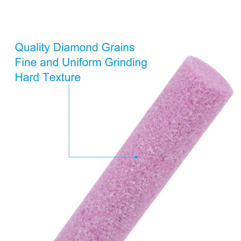 Close-up of pink diamond grinding stone from 32 Pcs Diamond Chainsaw Sharpener Kit With 5.5 mm Grinding Heads High Hardness Diamond Stones