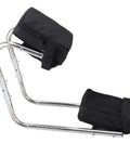 Stainless Steel Folding Garden Kneeler and Seat With Ergonomic Ankle Support, black pads, side view
