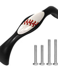 4 Piece Kitchen Cabinet Knobs And Pulls Baseball Line Texture Easy Install Handles With ABS And Glass Construction Rust Resistant Smooth Surface