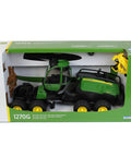 1:16 Scale Harvester Toy With Rotating Cab And Tree Trunk Access in box, realistic forestry vehicle for kids, durable plastic windows