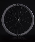 Front view of Aero 50 II Disc Carbon Road Bike Wheelset 700C Lightweight 1254g Aero Wheels with 23mm wide rim for speed and racing