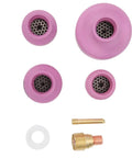 Easy Install Ceramic Welding Cup Set With Alumina Gas Lens Kit For TIG Tools Compatible With Wp20 and Industrial Equipment To Boost Efficiency, multi-sized pink ceramic cups.