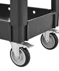 Heavy Duty Two Tier Rolling Utility Cart Built Like A Tank With Super Smooth Locking Casters ergonomic handle and durable wheels.