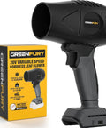 Cordless Leaf Blower With 20V Max Battery Compatibility, 430 CFM And 125 MPH Powerful Airflow Lightweight Handheld Blower Next to Box