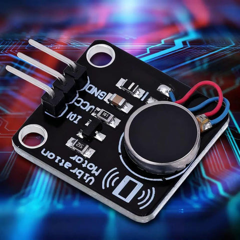 Dope 3 Pack DC5V Vibration Motor Module With MOS Drive, 9000RPM Flat Vibe Motors For Wearables, PWM Compatible, 30mm By 21mm, High Speed Tactile Feedback For Smart Devices And DIY Haptic Alerts, black PCB with wires