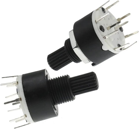 16mm Rotary Encoder Switch Kit Ten Pack SR16 Style Dual Pole With Three Four Position Options Plus One Pole Five Six Eight Position Variants