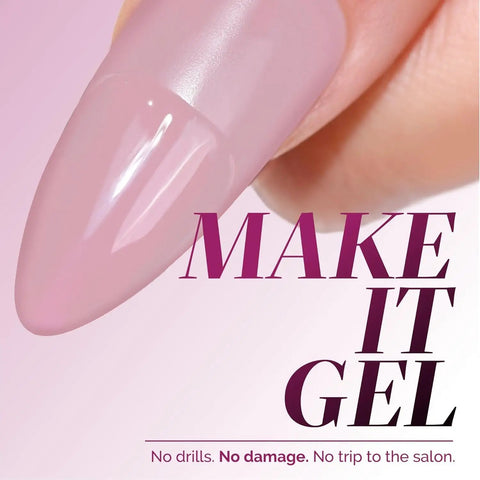 Close-up of gel-polished nail from GelShift Transformative Top Coat And Foldable UV Lamp Set For Gel Nails Quick 60 Second Cure