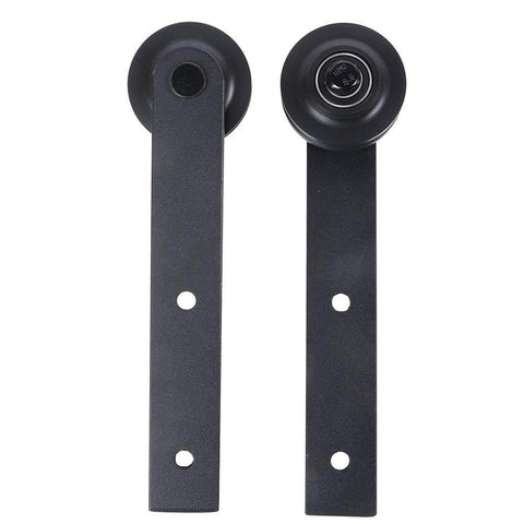 Carbon Steel Sliding Door Track Rail Pulley Wheel Roller Set 2 Pack For Kitchen Bedroom Wardrobe And Storage Room Doors With Smooth Low Noise Operation Quiet Glide Durable Lightweight Rails Easy Install Long Lasting Hardware