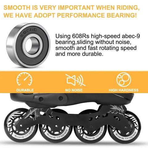 Eight Pack Inline Skate Wheels Set 72mm 76mm 80mm With ABEC9 Bearings And 85A PU Durometer For A Smooth, Fast Spin And A Dope Ride