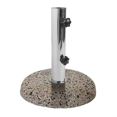 Heavy Duty Umbrella Stand With Granite Base Built Tough And Windproof Stainless Steel Tube Mount For Outdoor Sunshade And DIY Garden Adjustable PVC Sleeves Fit Most Poles