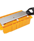 Miter Box With Saw For Clean 90 45 And 22.5 Degree Angled Cuts, Handy Storage, Yellow Plastic with Black Handle