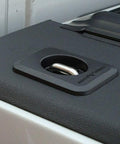 Retractable Truck Bed Tie Down Anchors 2-Pack With Raised Fit OE Texture Top Rail Mount showing installed on truck bed
