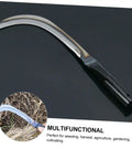 High Carbon Manganese Steel Scythe Mowing Knife With Long Handle Garden Tool Rustproof Harvesting Knife Reaping Hook displayed on black