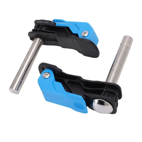 Two Pack Adjustable 19mm Bench Dog Hole Clamps for Woodworking Workbench Durable Engineered Plastic and Stainless Steel Construction
