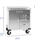 Heavy Duty Rolling Storage Cabinet With Wheels And Drawers, Built For Garage And Shop, Stainless Steel Table Top, 34.5"H x 28"W
